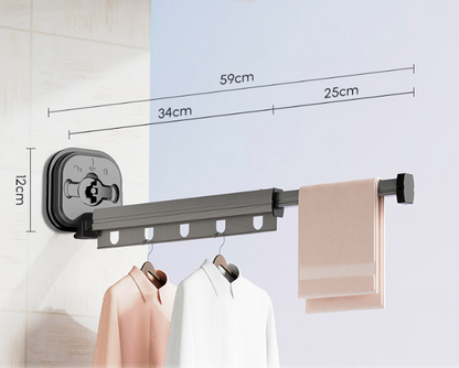 Multifunctional Retractable Fold Away Clothes Drying Hanger Space-Saving Bathrooms Usage