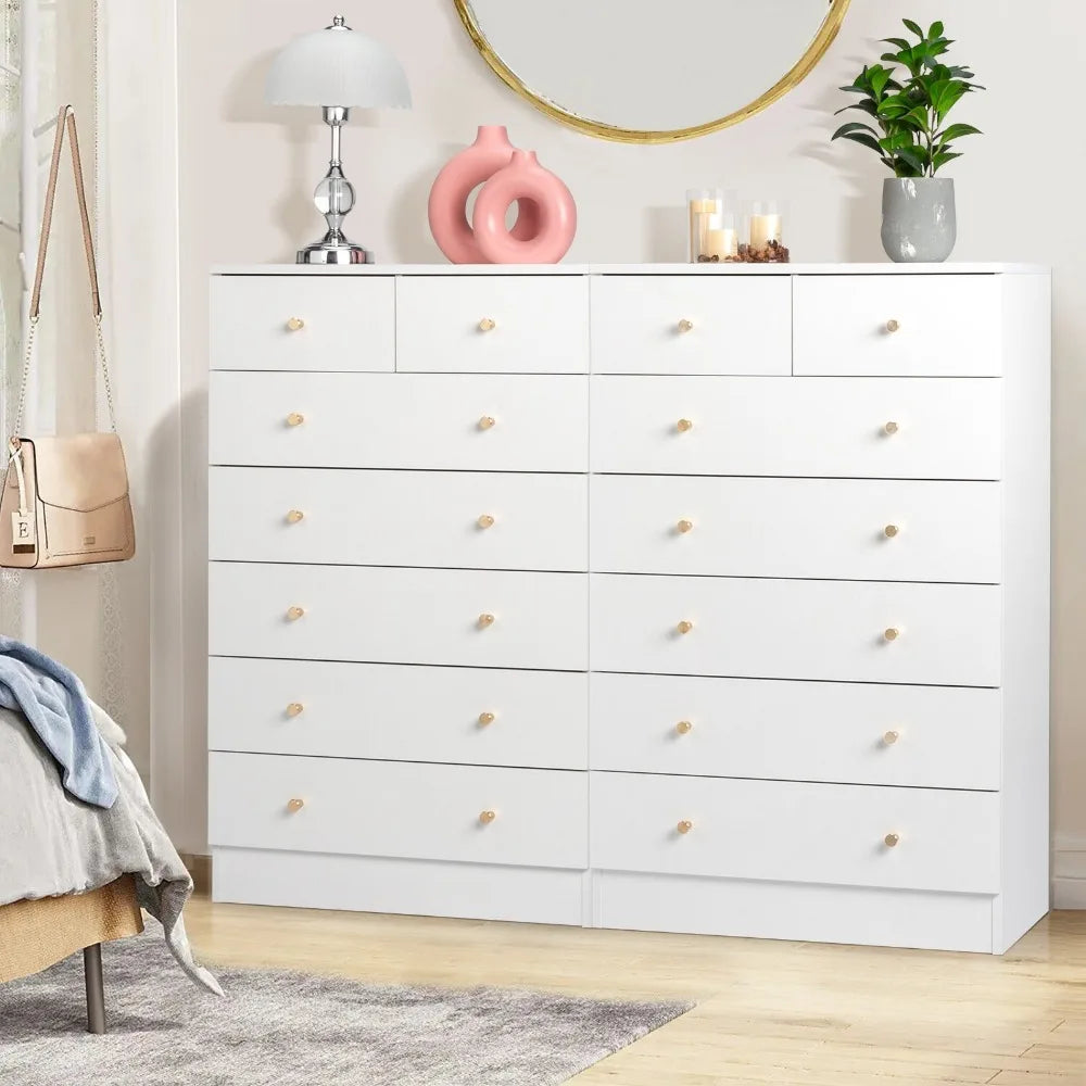 7 Drawer Dresser for Bedroom Tall Dresser Chest of Drawers Wood Bedroom Dresser
