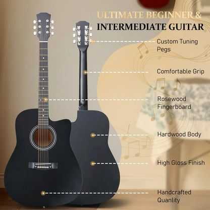 41-Inch Beginner Acoustic Guitar Package - Starter Bundle Kit