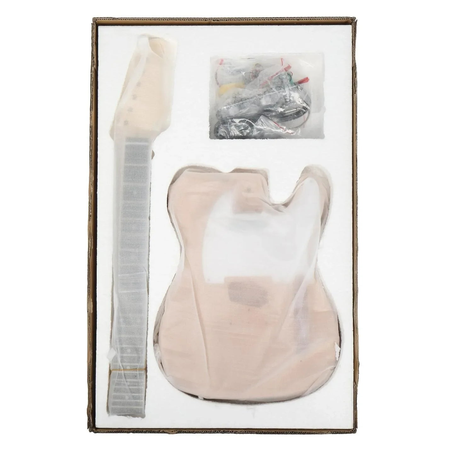 Unfinished DIY TL Electric Guitar Kit Mahogany Body Maple Neck