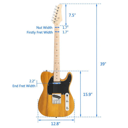 GTL Maple Fingerboard 39" 6 Strings Electric Guitar with Bag