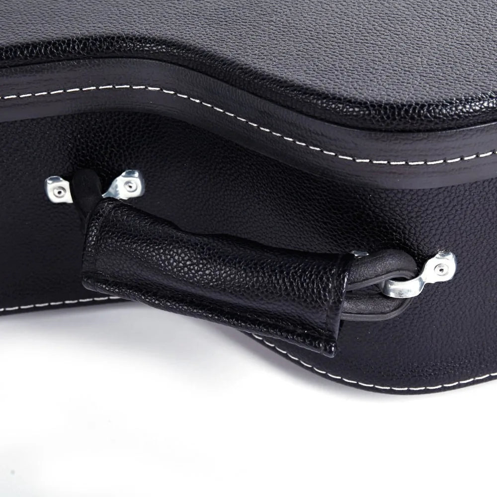 41" Acoustic Hard Guitar Case Wooden Hardshell Carrying Box Black