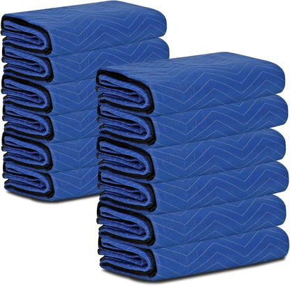 Moving Blankets 12 Pack,80’’x 72’’(35 lb/dz Weight) Quilted Shipping Furniture Pads Packing Blanket Moving Supplies,Furnitu