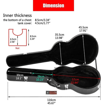 GJazz EPI for 335 Style Electric Guitar Hard Shell Case Bag Bulge Surface