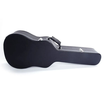 41" Acoustic Hard Guitar Case Wooden Hardshell Carrying Box Black