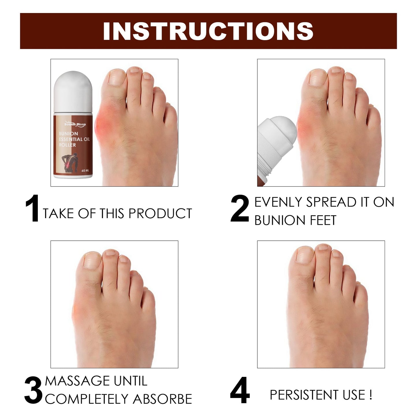 Bunion Essential Oil Roller For Pain Relief Massage Essential Oil Ball Foot Care Convenient Correction Of Thumb Valgus