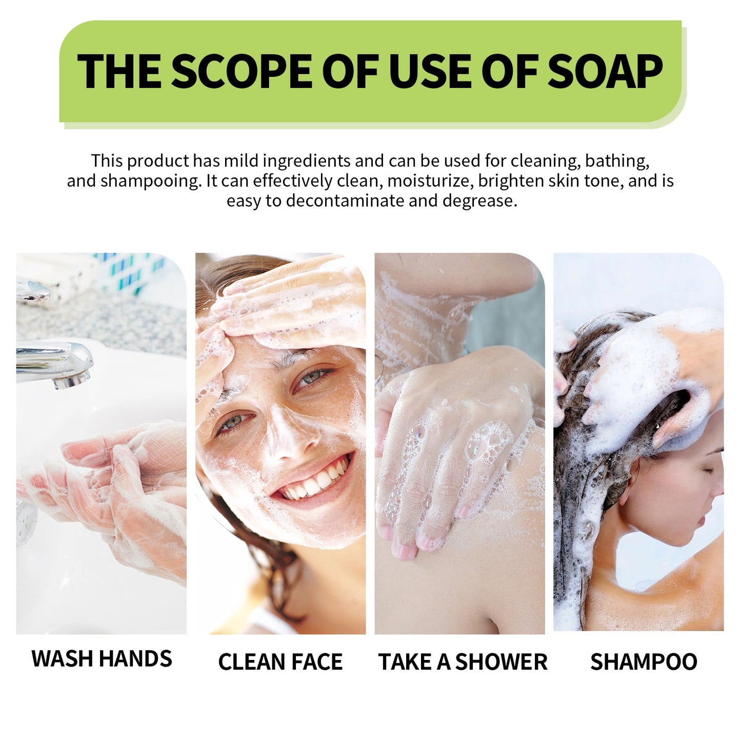 Citronella Bath Soap Gently Cleanses Skin, Lightening Acne Mark, Hydrating Oil Control Whitening Non-Sticky Soap