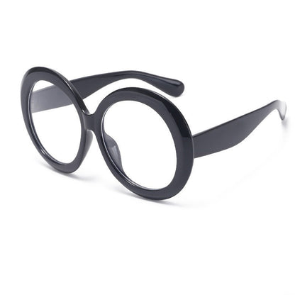 Personalized dual color sunglasses, fashionable circular large frame sunglasses for women