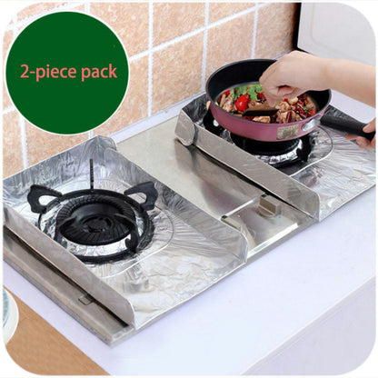 Kitchen Gas Stove Oil-Proof Pad Aluminum Foil Tin Foil 2 Pieces Of Gas Stove Insulation Pad Oil-Proof Paper Oil Baffle Pad