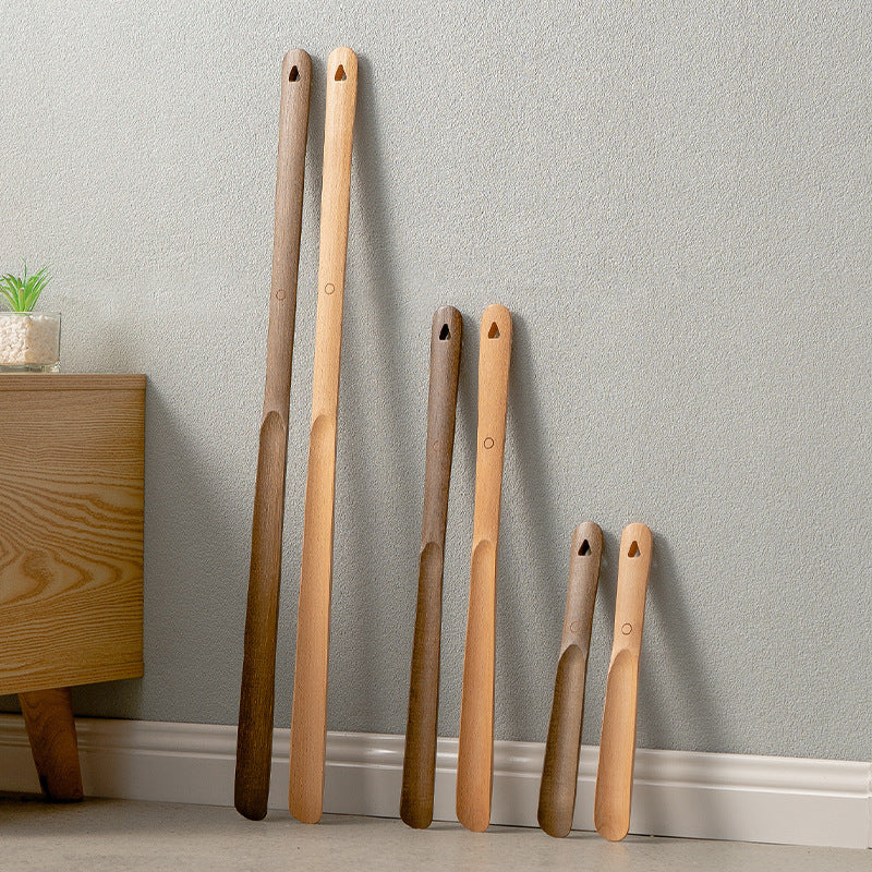 Elderly and Pregnant Women's Shoe Horn - Extended Handle Black Walnut Wood High-Grade Shoe Helper Tool