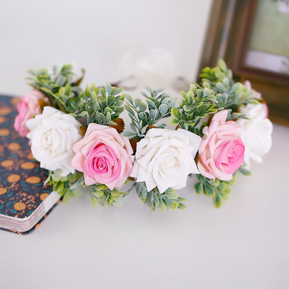 Handmade flower wreaths seaside vacation wedding accessories velvet adjustable hair accessories