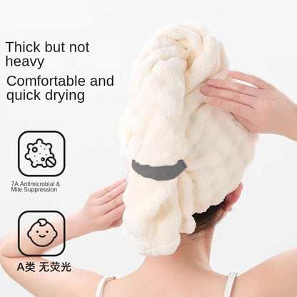 French Style Dry Hair Cap for Adults, Extra Large and Thick, Strong Water Absorption, Quick Drying Hair Care, One-Piece Head Wrap Dry Hair Towel