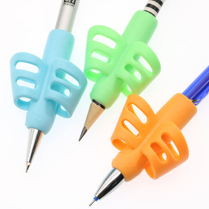Two-Finger Pen Holder Silicone Baby Learning Writing Tool Correction Device Pencil Set Stationery 3 Piece Set Gift 2 Piece Fish