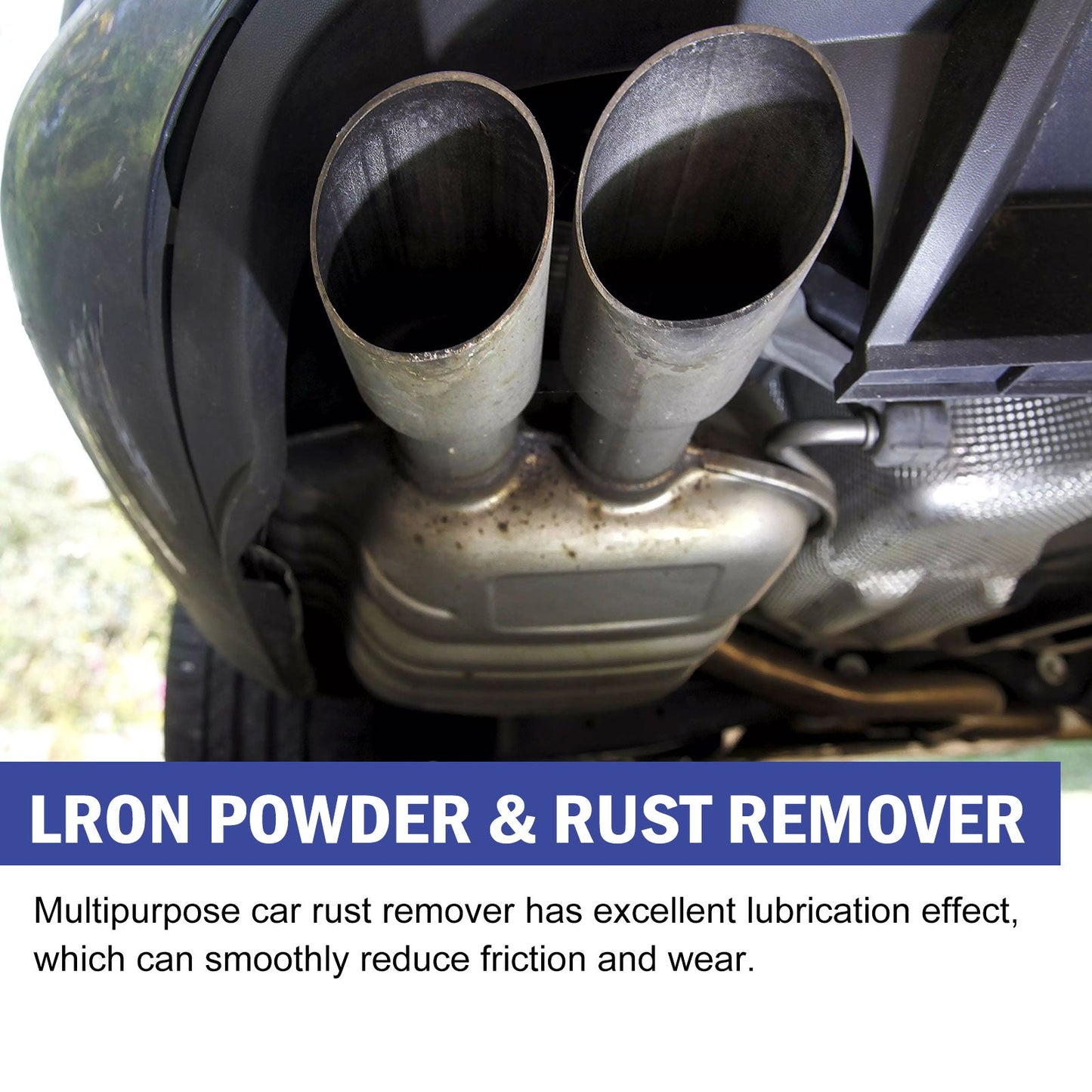Lron Powder & Rust Remover, Multi-Functional Metal Rust Remover For Automobile And Motorcycle Exhaust Pipe Rust Renovation Maintenance