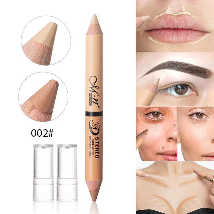Meinuo New One-Stroke Dual-Use Double-Headed Shading Pen High-Gloss Pen Wood Can Be Sharpened