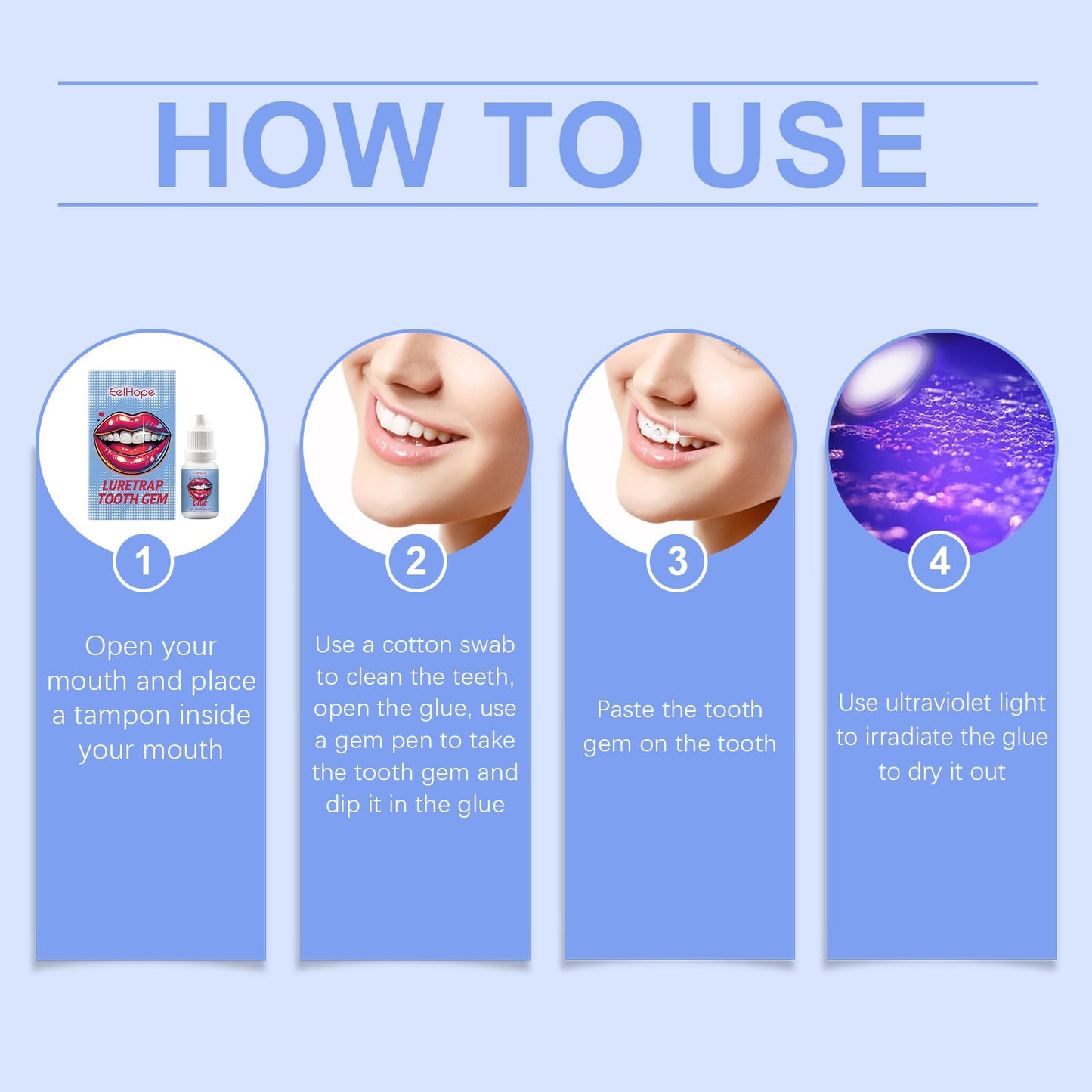 Dental Beauty Set Diy Fashion Dental Decoration Drill Personality Sparkle Light Up Smile Style