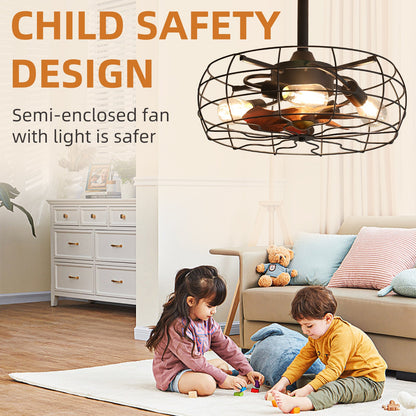 19inch Cage Retro Reiling Fan with Lights