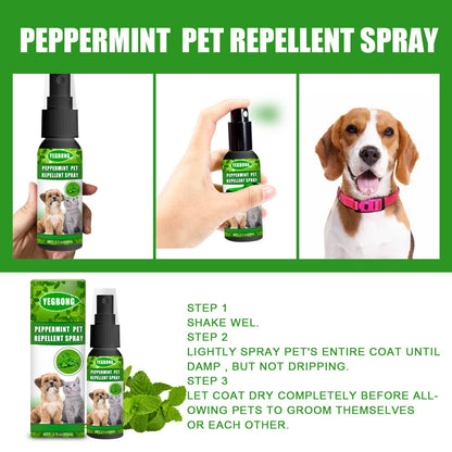 Peppermint Pet Repellent Spray, Dog Mite Spray Pet Mite Fungus Spray For Cats And Dogs