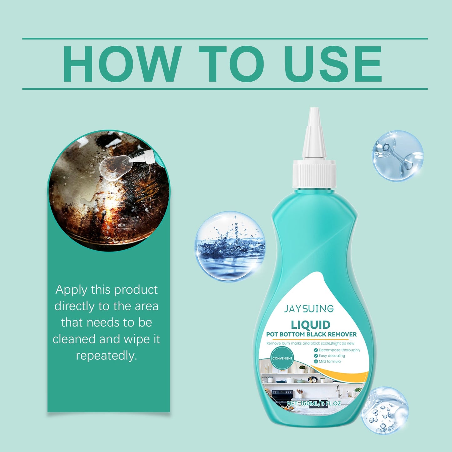 Kitchen Grease Cleaner Remove Grease And Dirt From The Bottom Of Kitchen Pans Polishing Anti-Rust Cleaner
