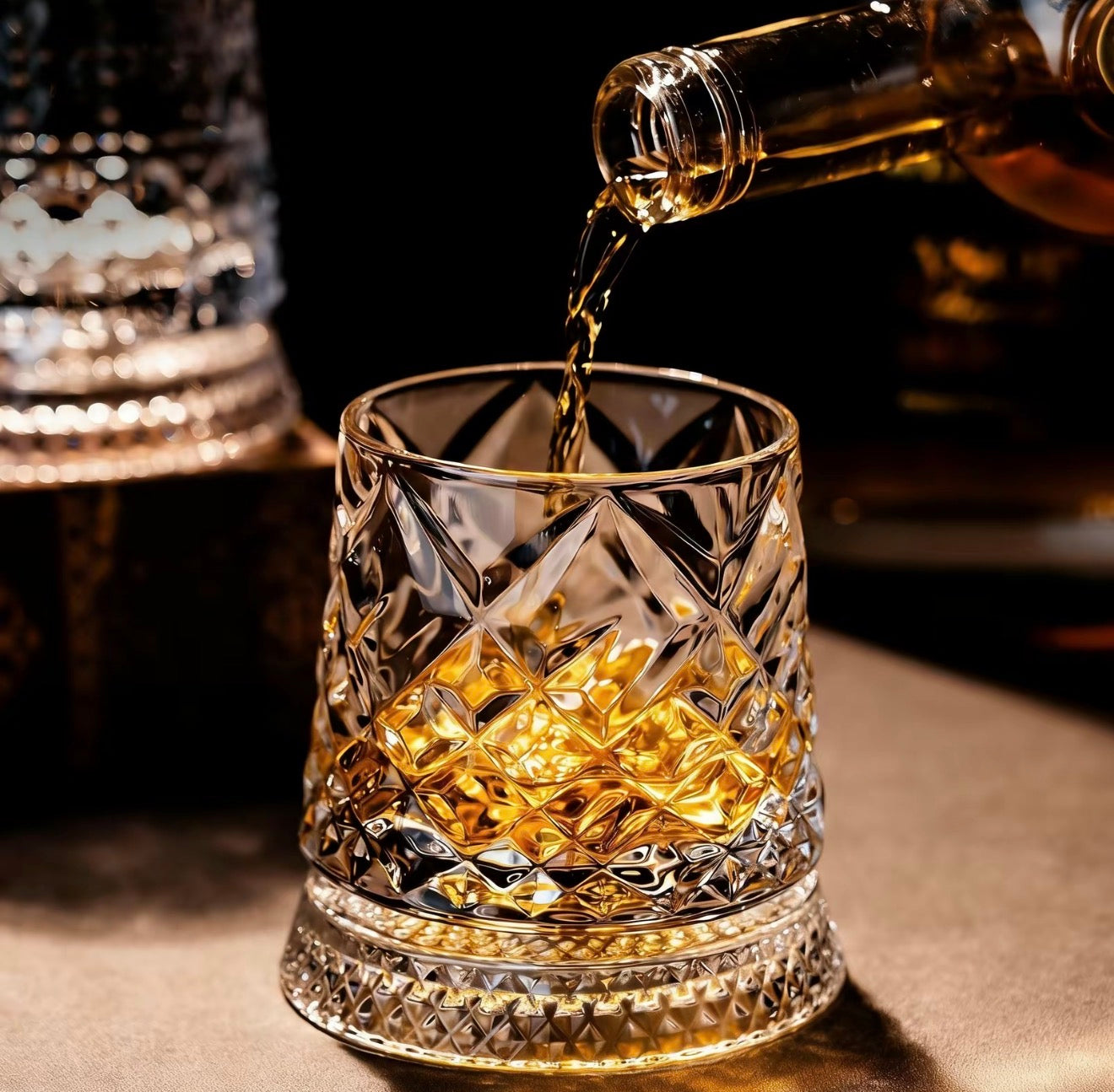 CrystalTwirl Rotating Drink Glass
