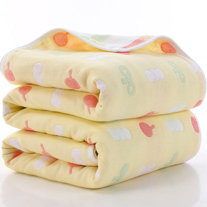 110*110cm Parent-child Baby Summer Bedding Sofa Quilt 100% Cotton Baby Blanket Child Quilt 6 Layers Muslin Swaddle for Newborns