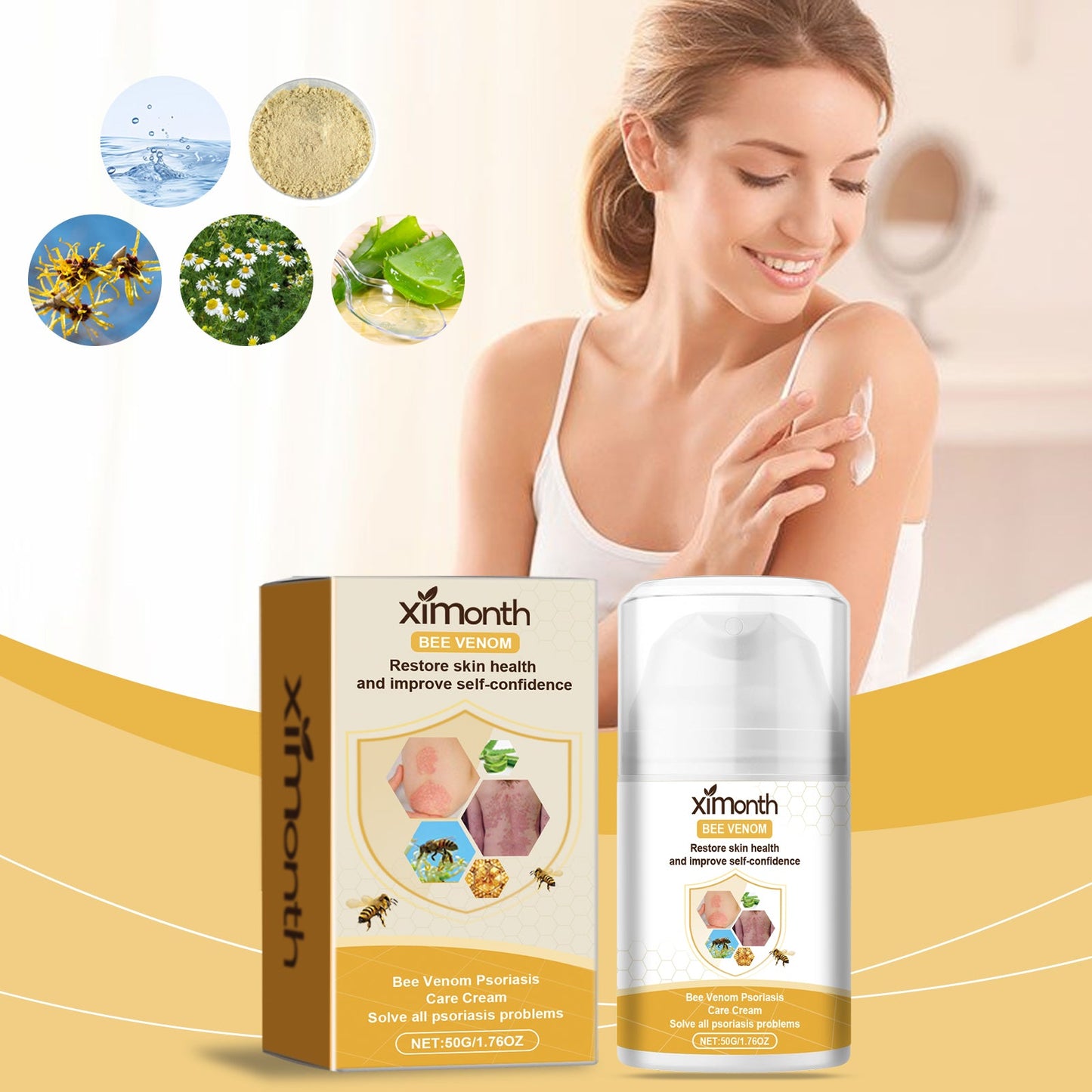 Bee-Venom Cowhide Moss Cream For Itchy Redness, Relieving Itching And Improving Skin Topical Care Cream