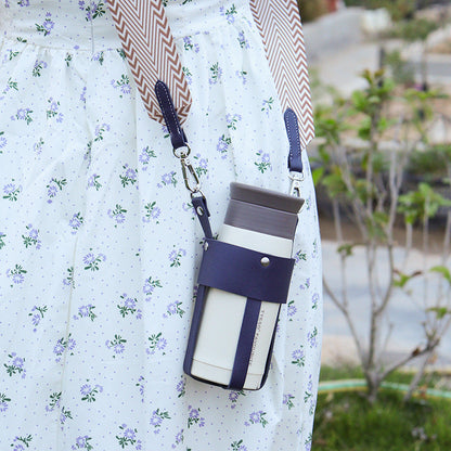 Outdoor insulated cup diagonal cup cover detachable woven shoulder strap bottle cover stainless steel kettle cover