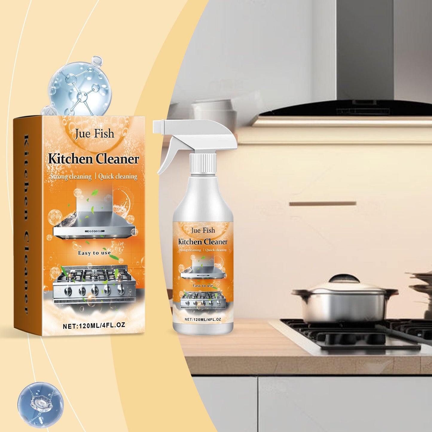 Multi-Purpose Foam Cleaner Cleans Grease And Dirt From Kitchen Countertops