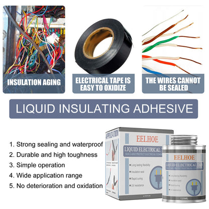 EELHOE Insulating Glue Liquid Tape Waterproof Instead Of Heat-Receiving Tube Electrical Tape Liquid Tape Temperature Resistant Flame Retardant Glue