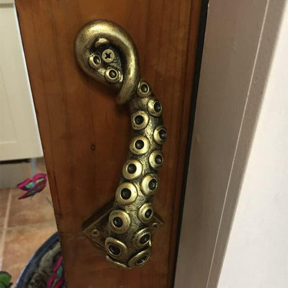Steampunk retro octopus door handle resin craft