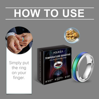 Color Changing Ring Everyday Portable Stylish Elegant Accessory Men's Body Care Ring