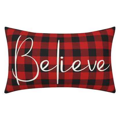 Christmas Decorative Pillowcase 2-piece Set Merry Christmas Sofa Cushion Cover Believe Waist Pillow Cover