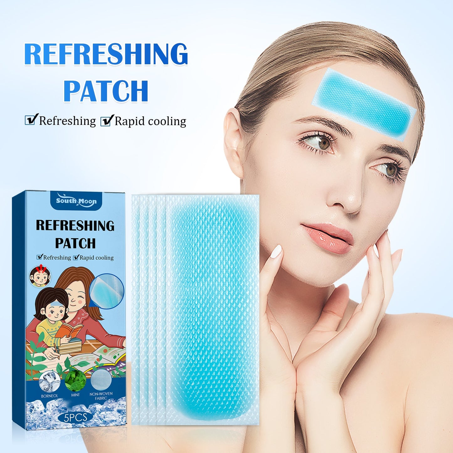 Cool Down Patch Cool Up Hydrogel Cartoon Ice Patch Quick Cool Down Compress