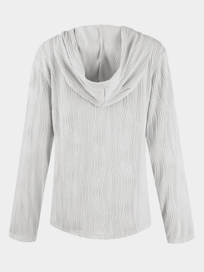 Textured Long Sleeve Hoodie