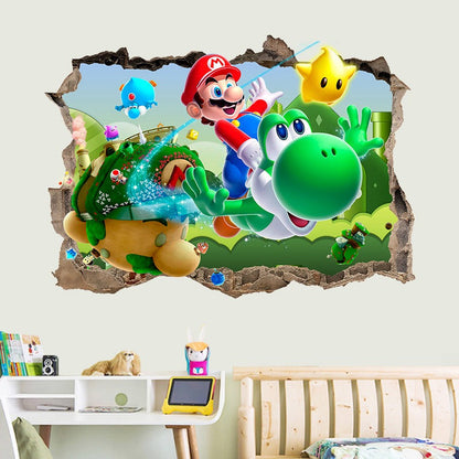 3D Wall Piercing Mary Full Staff Wall Stickers Living Room Bedroom Kindergarten Decoration Background Wall