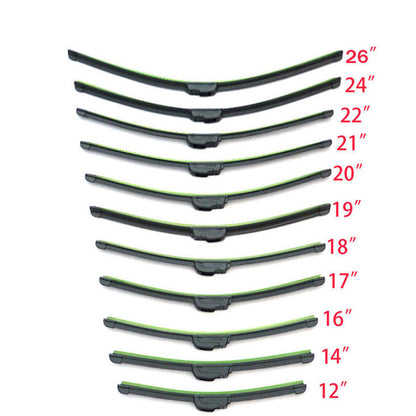 Universal U-type Soft Frameless Bracketless Rubber Car Windshield Wiper Blade 12 14'' 16'' 18'' 19'' 20'' 21'' 22'' 24'' 26''