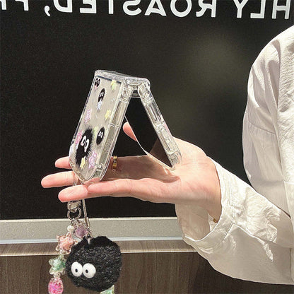 Cute Coal Ball Slim Waist Foldable Phone Case for Samsung Galaxy Z Flip 4/5/6/7