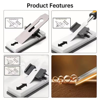 Chisel sharpening guide, knife sharpener, chisel blade, projection sharpener, template, roller, sharpening stone