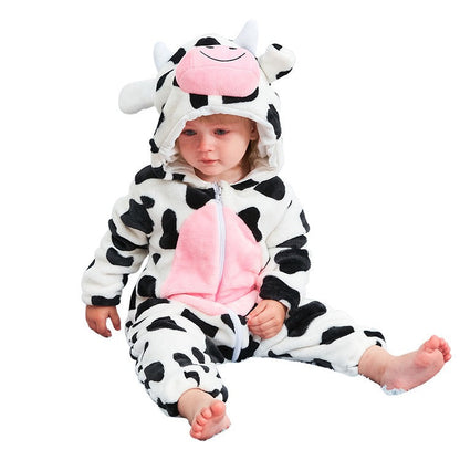 Baby jumpsuit, cow animal shaped pajamas