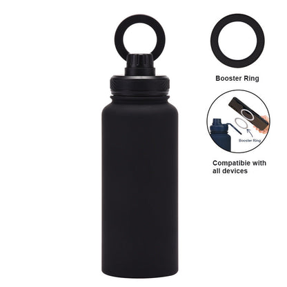 Magnetic Phone Holder Outdoor Large Capacity 1L Wide-Mouth Insulated Stainless Steel Sports Water Bottle