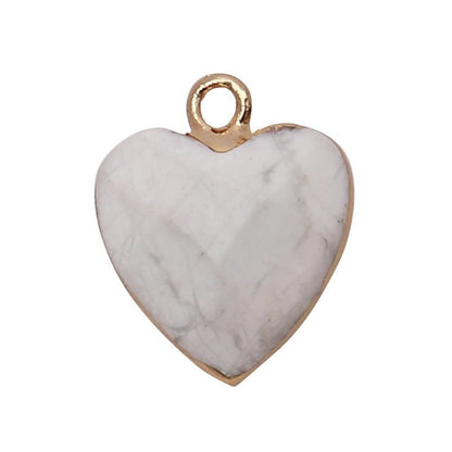Women Jewelry  12.5mm Small Lovely Heart Pendant Labradorit Aventurine Opal Rose Crystal Quartz Stone Pendant DIY for Necklace