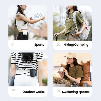 4500mah Portable Usb Mini Hanging Waist Fan Small Electric Personal Belt Clip Fan For Sport Personal Handheld Cooling Fan