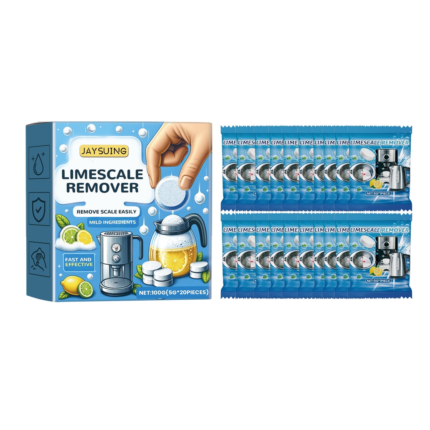 Multi-Purpose Scale Removal Effervescent Tablet Scale Cleaning Effervescent Tablet Electric Kettle Scale Cleaning Tablet