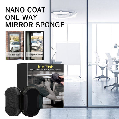 Nano Coat One Way Mirror Sponge, Car Windshield Bathroom Office Floor-To-Ceiling Window Glass Nanosponge Wipe