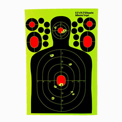 Hunting 9.5*14.5Inch Half-length Humanoid Shooting Target Paper Fluorescent Sticker Hunting Training Target Paper Splash Sticker