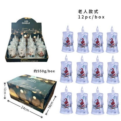 Christmas led electronic candle light Christmas snowman elk decoration luminous night light atmosphere light ornaments