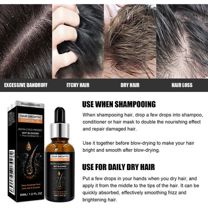 Hair Growth Essential Oil, Dense Hair Growth Repair Dry Hair And Moisture Hair Essence
