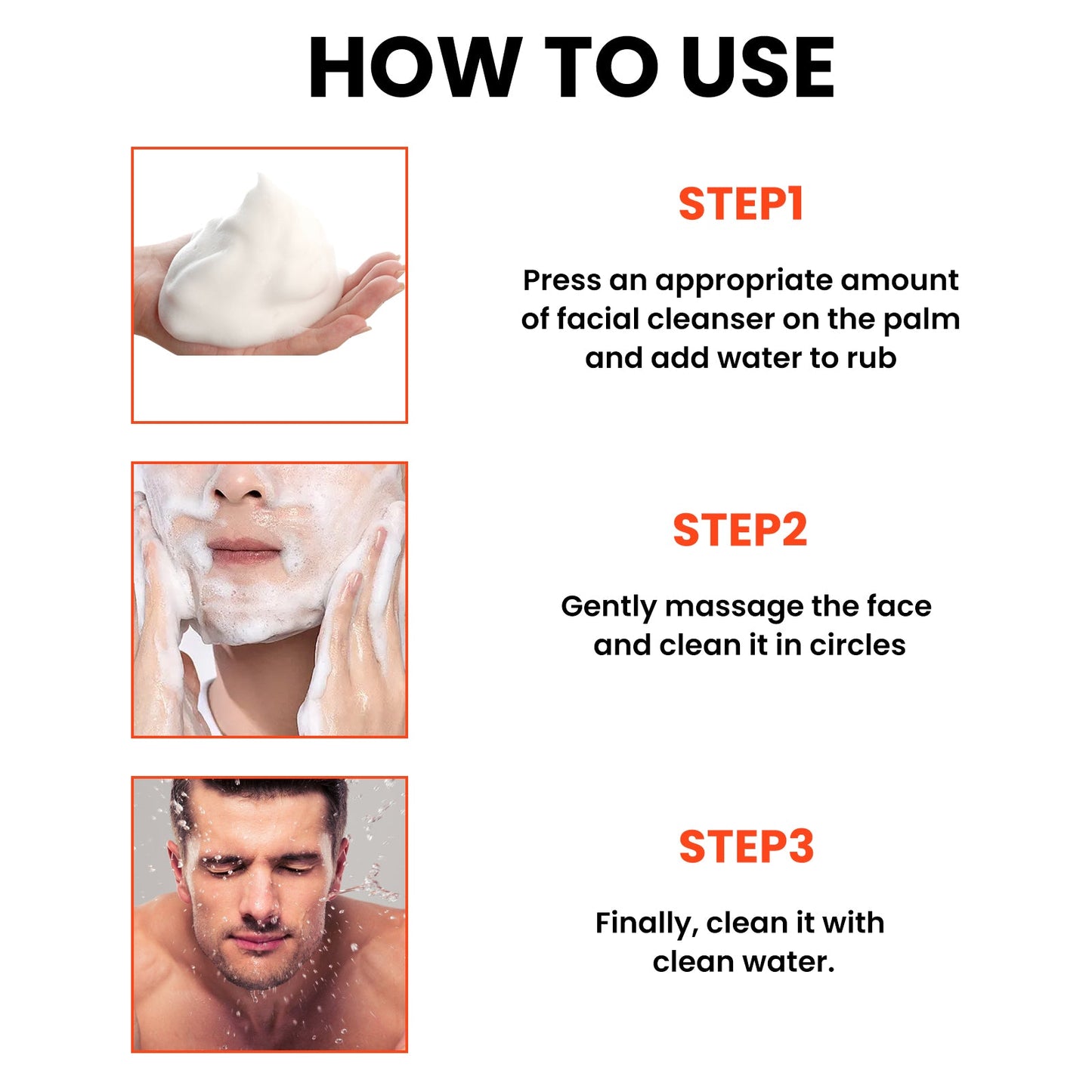 Men's Volcanic Face Wash, Acne Blackhead Face Deep Clean Pores And Oil Control