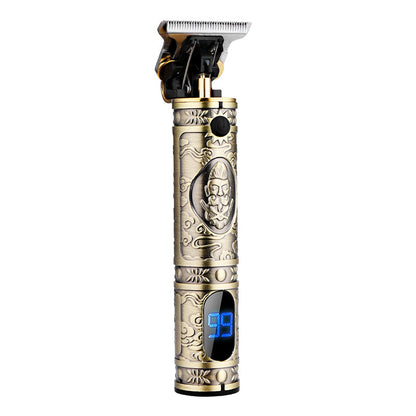 Electric Hair Clipper T9 Multi Accessory LCD Rechargeable Retro Oil Head Engraving Electric Hair Clipper