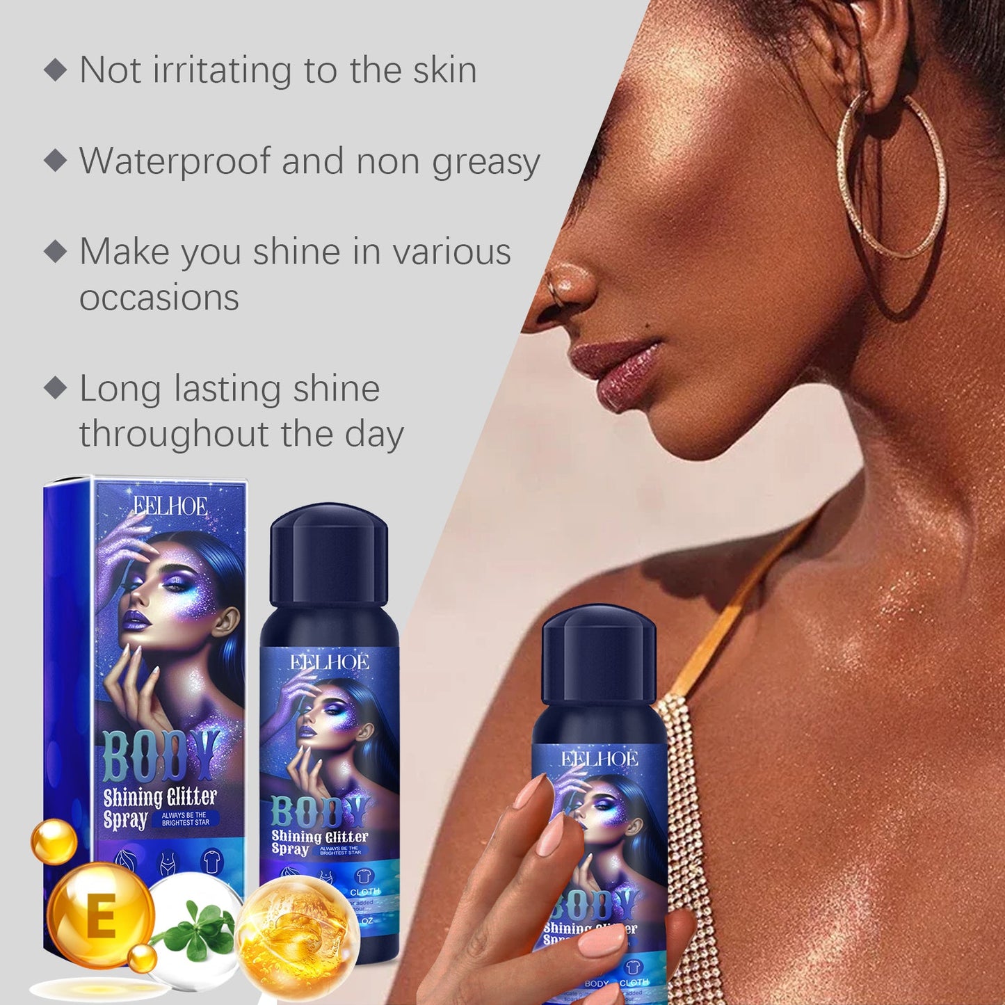 Highlighter Glitter Spray Glitter Spray Highlighter Spray Natural Stereoscopic Long Lasting Glitter